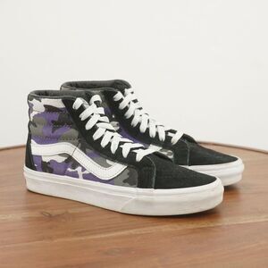 Vans Womens Sk8-Hi Reissue Pop Camo Print Sneakers Size 6.5 Black Purple